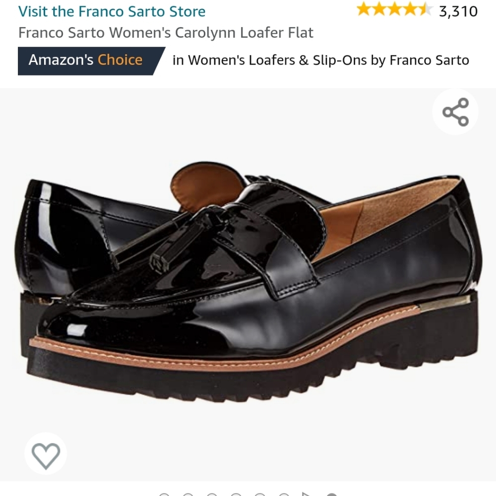 NIB Black Franco Sarto Loafers sz 8